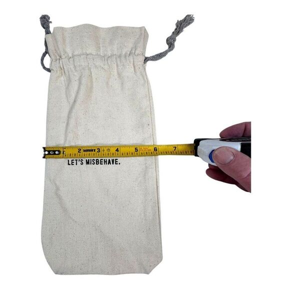 Adult Humor Gift Set Getting Lit Let's Misbehave Set Of 2 Canvas Wine Bags - Picture 6 of 6